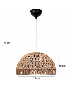 GLOBOSTAR® SAND 204-0167 Boho Κρεμαστό Φωτιστικό Οροφής με Ντουί 1 x E27 AC 220-240V IP20 – Μπεζ – Μ29 x Π29 x Υ16cm