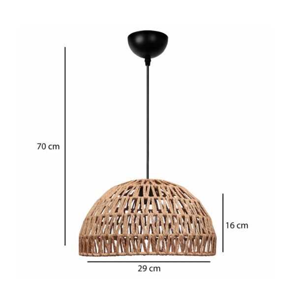 GLOBOSTAR® SAND 204-0167 Boho Κρεμαστό Φωτιστικό Οροφής με Ντουί 1 x E27 AC 220-240V IP20 – Μπεζ – Μ29 x Π29 x Υ16cm