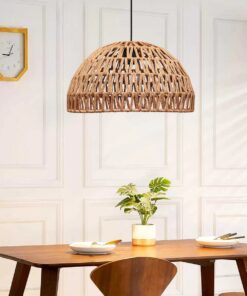 GLOBOSTAR® SAND 204-0167 Boho Κρεμαστό Φωτιστικό Οροφής με Ντουί 1 x E27 AC 220-240V IP20 – Μπεζ – Μ29 x Π29 x Υ16cm