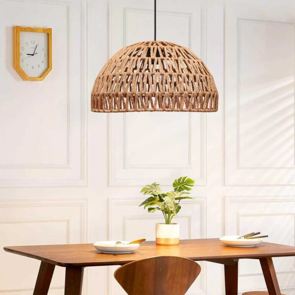 GLOBOSTAR® SAND 204-0167 Boho Κρεμαστό Φωτιστικό Οροφής με Ντουί 1 x E27 AC 220-240V IP20 – Μπεζ – Μ29 x Π29 x Υ16cm