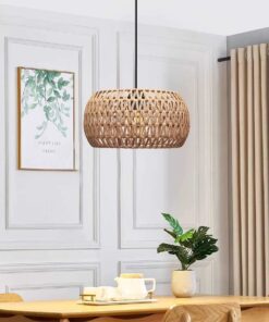 GLOBOSTAR® DARIO 204-0168 Boho Κρεμαστό Φωτιστικό Οροφής με Ντουί 1 x E27 AC 220-240V IP20 – Καφέ – Μ30 x Π30 x Υ15cm