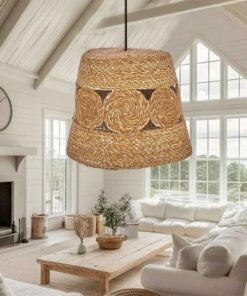 GLOBOSTAR® PANIER 204-0170 Boho Κρεμαστό Φωτιστικό Οροφής με Ντουί 1 x E27 AC 220-240V IP20 – Μπεζ – Μ32 x Π32 x Υ30cm