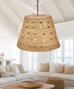 GLOBOSTAR® PANIER 204-0171 Boho Κρεμαστό Φωτιστικό Οροφής με Ντουί 1 x E27 AC 220-240V IP20 – Μπεζ – Μ32 x Π32 x Υ30cm