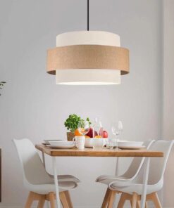 GLOBOSTAR® SOHO 204-0172 Μοντέρνο Κρεμαστό Φωτιστικό Οροφής με Ντουί 1 x E27 AC 220-240V IP20 – Καφέ & Μπεζ – Μ30 x Π30 x Υ20cm