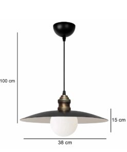 GLOBOSTAR® STUDY 204-0175 Μοντέρνο Κρεμαστό Φωτιστικό Οροφής με Ντουί 1 x E27 AC 220-240V IP20 – Μπρούτζινο & Μαύρο – Μ31 x Π31 x Υ27cm