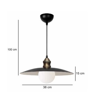 GLOBOSTAR® STUDY 204-0175 Μοντέρνο Κρεμαστό Φωτιστικό Οροφής με Ντουί 1 x E27 AC 220-240V IP20 – Μπρούτζινο & Μαύρο – Μ31 x Π31 x Υ27cm