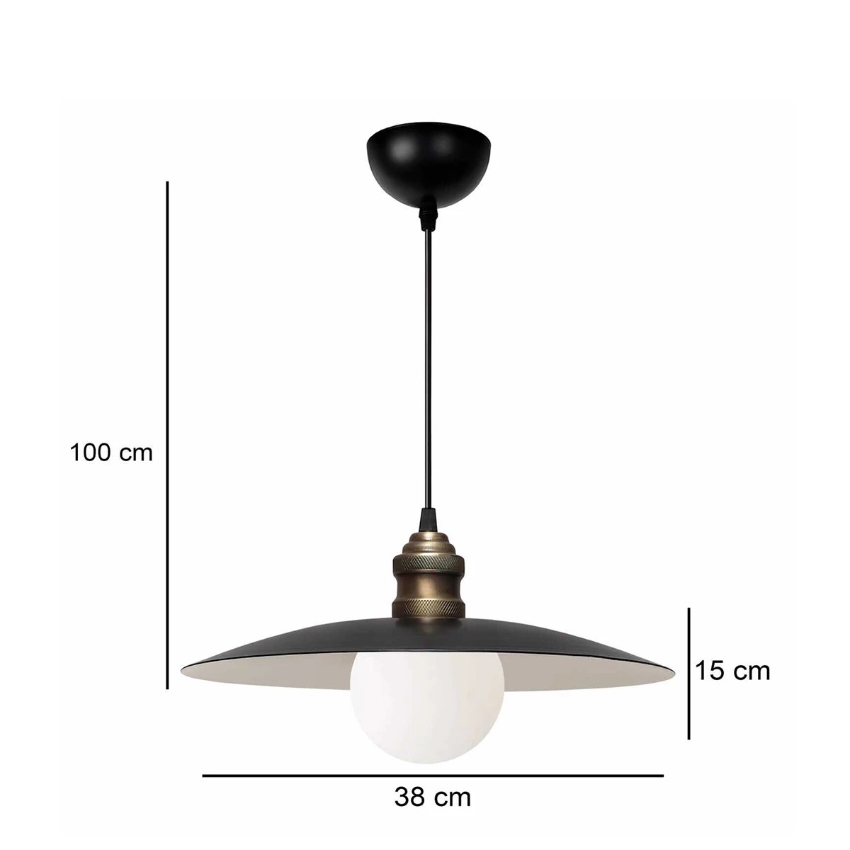 GLOBOSTAR® STUDY 204-0175 Μοντέρνο Κρεμαστό Φωτιστικό Οροφής με Ντουί 1 x E27 AC 220-240V IP20 – Μπρούτζινο & Μαύρο – Μ31 x Π31 x Υ27cm