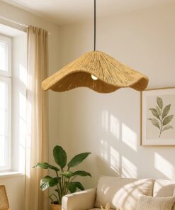 GLOBOSTAR® PAJERO 204-0177 Boho Κρεμαστό Φωτιστικό Οροφής Μονόφωτο 1 x E27 AC 220-240V IP20 Μπεζ – Μ50 x Π50 x Υ22cm