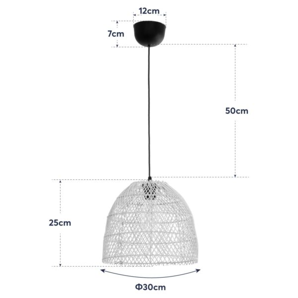 GLOBOSTAR® CESTINO 204-0178 Boho Κρεμαστό Φωτιστικό Οροφής Μονόφωτο 1 x E27 AC 220-240V IP20 Μπεζ – Μ30 x Π30 x Υ25cm