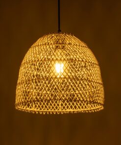 GLOBOSTAR® CESTINO 204-0178 Boho Κρεμαστό Φωτιστικό Οροφής Μονόφωτο 1 x E27 AC 220-240V IP20 Μπεζ – Μ30 x Π30 x Υ25cm