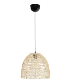 GLOBOSTAR® CESTINO 204-0178 Boho Κρεμαστό Φωτιστικό Οροφής Μονόφωτο 1 x E27 AC 220-240V IP20 Μπεζ – Μ30 x Π30 x Υ25cm