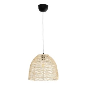 GLOBOSTAR® CESTINO 204-0178 Boho Κρεμαστό Φωτιστικό Οροφής Μονόφωτο 1 x E27 AC 220-240V IP20 Μπεζ – Μ30 x Π30 x Υ25cm