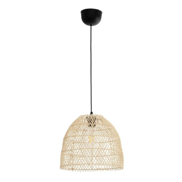 GLOBOSTAR® CESTINO 204-0178 Boho Κρεμαστό Φωτιστικό Οροφής Μονόφωτο 1 x E27 AC 220-240V IP20 Μπεζ – Μ30 x Π30 x Υ25cm