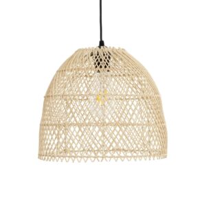 GLOBOSTAR® CESTINO 204-0178 Boho Κρεμαστό Φωτιστικό Οροφής Μονόφωτο 1 x E27 AC 220-240V IP20 Μπεζ – Μ30 x Π30 x Υ25cm