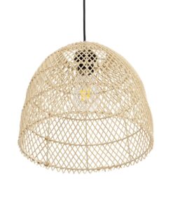 GLOBOSTAR® CESTINO 204-0178 Boho Κρεμαστό Φωτιστικό Οροφής Μονόφωτο 1 x E27 AC 220-240V IP20 Μπεζ – Μ30 x Π30 x Υ25cm