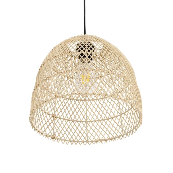 GLOBOSTAR® CESTINO 204-0178 Boho Κρεμαστό Φωτιστικό Οροφής Μονόφωτο 1 x E27 AC 220-240V IP20 Μπεζ – Μ30 x Π30 x Υ25cm