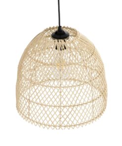 GLOBOSTAR® CESTINO 204-0178 Boho Κρεμαστό Φωτιστικό Οροφής Μονόφωτο 1 x E27 AC 220-240V IP20 Μπεζ – Μ30 x Π30 x Υ25cm