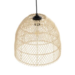 GLOBOSTAR® CESTINO 204-0178 Boho Κρεμαστό Φωτιστικό Οροφής Μονόφωτο 1 x E27 AC 220-240V IP20 Μπεζ – Μ30 x Π30 x Υ25cm