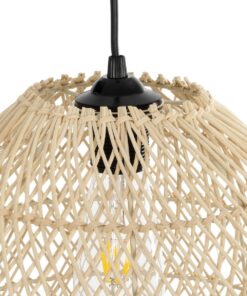 GLOBOSTAR® CESTINO 204-0178 Boho Κρεμαστό Φωτιστικό Οροφής Μονόφωτο 1 x E27 AC 220-240V IP20 Μπεζ – Μ30 x Π30 x Υ25cm