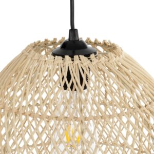 GLOBOSTAR® CESTINO 204-0178 Boho Κρεμαστό Φωτιστικό Οροφής Μονόφωτο 1 x E27 AC 220-240V IP20 Μπεζ – Μ30 x Π30 x Υ25cm