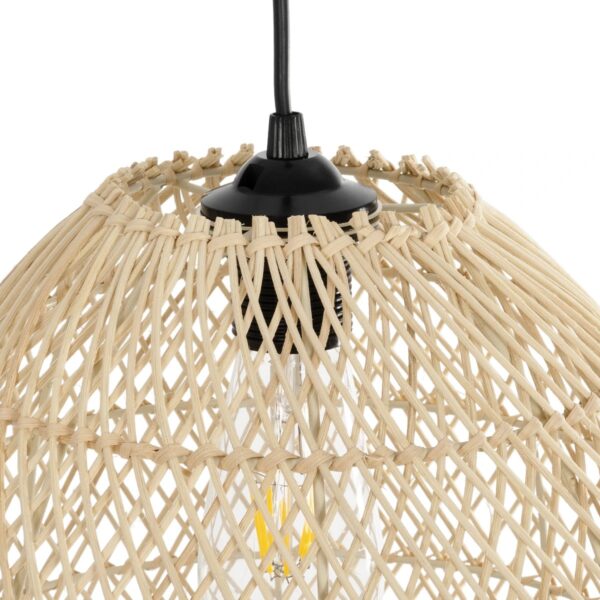 GLOBOSTAR® CESTINO 204-0178 Boho Κρεμαστό Φωτιστικό Οροφής Μονόφωτο 1 x E27 AC 220-240V IP20 Μπεζ – Μ30 x Π30 x Υ25cm