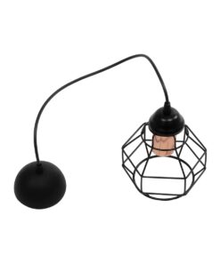 GLOBOSTAR® BUR 204-0180 Μοντέρνο Κρεμαστό Φωτιστικό Οροφής Μονόφωτο 1 x E27 AC 220-240V IP20 Μαύρο – Μ17 x Π17 x Υ23cm