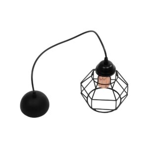 GLOBOSTAR® BUR 204-0180 Μοντέρνο Κρεμαστό Φωτιστικό Οροφής Μονόφωτο 1 x E27 AC 220-240V IP20 Μαύρο – Μ17 x Π17 x Υ23cm