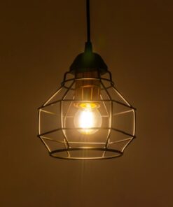 GLOBOSTAR® BUR 204-0180 Μοντέρνο Κρεμαστό Φωτιστικό Οροφής Μονόφωτο 1 x E27 AC 220-240V IP20 Μαύρο – Μ17 x Π17 x Υ23cm