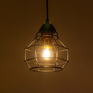 GLOBOSTAR® BUR 204-0180 Μοντέρνο Κρεμαστό Φωτιστικό Οροφής Μονόφωτο 1 x E27 AC 220-240V IP20 Μαύρο – Μ17 x Π17 x Υ23cm