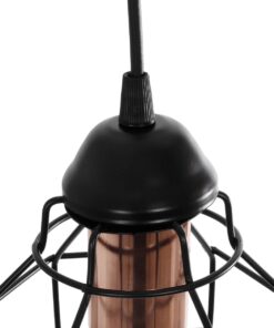 GLOBOSTAR® BUR 204-0180 Μοντέρνο Κρεμαστό Φωτιστικό Οροφής Μονόφωτο 1 x E27 AC 220-240V IP20 Μαύρο – Μ17 x Π17 x Υ23cm