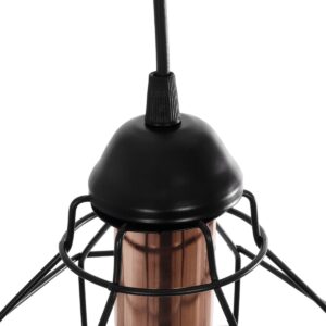 GLOBOSTAR® BUR 204-0180 Μοντέρνο Κρεμαστό Φωτιστικό Οροφής Μονόφωτο 1 x E27 AC 220-240V IP20 Μαύρο – Μ17 x Π17 x Υ23cm