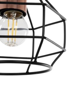 GLOBOSTAR® BUR 204-0180 Μοντέρνο Κρεμαστό Φωτιστικό Οροφής Μονόφωτο 1 x E27 AC 220-240V IP20 Μαύρο – Μ17 x Π17 x Υ23cm