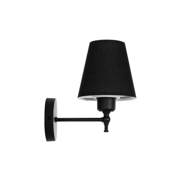GloboStar® ELEGANTE 204-0185 Μοντέρνο Φωτιστικό Τοίχου Απλίκα Μονόφωτο 1 x E27 AC 220-240V IP20 Μαύρο – Μ14 x Π14 x Υ26cm