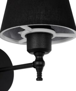 GloboStar® ELEGANTE 204-0185 Μοντέρνο Φωτιστικό Τοίχου Απλίκα Μονόφωτο 1 x E27 AC 220-240V IP20 Μαύρο – Μ14 x Π14 x Υ26cm