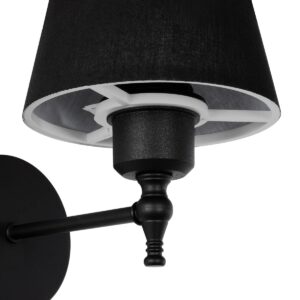 GloboStar® ELEGANTE 204-0185 Μοντέρνο Φωτιστικό Τοίχου Απλίκα Μονόφωτο 1 x E27 AC 220-240V IP20 Μαύρο – Μ14 x Π14 x Υ26cm