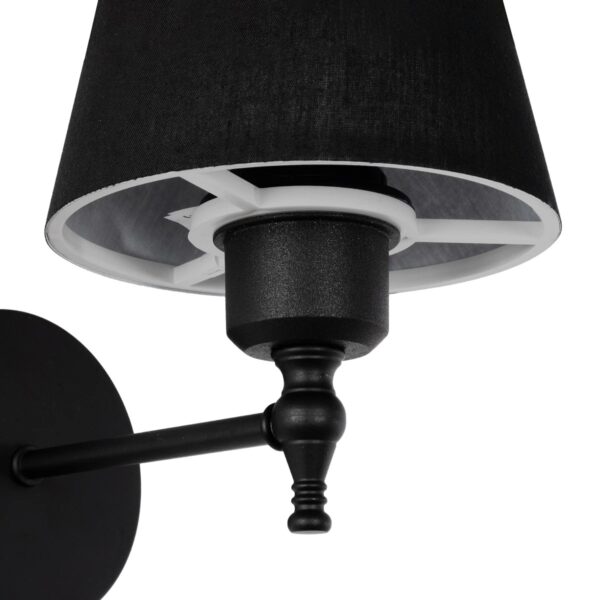 GloboStar® ELEGANTE 204-0185 Μοντέρνο Φωτιστικό Τοίχου Απλίκα Μονόφωτο 1 x E27 AC 220-240V IP20 Μαύρο – Μ14 x Π14 x Υ26cm