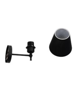 GloboStar® ELEGANTE 204-0185 Μοντέρνο Φωτιστικό Τοίχου Απλίκα Μονόφωτο 1 x E27 AC 220-240V IP20 Μαύρο – Μ14 x Π14 x Υ26cm