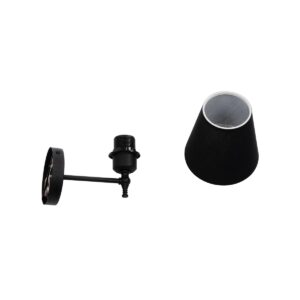 GloboStar® ELEGANTE 204-0185 Μοντέρνο Φωτιστικό Τοίχου Απλίκα Μονόφωτο 1 x E27 AC 220-240V IP20 Μαύρο – Μ14 x Π14 x Υ26cm