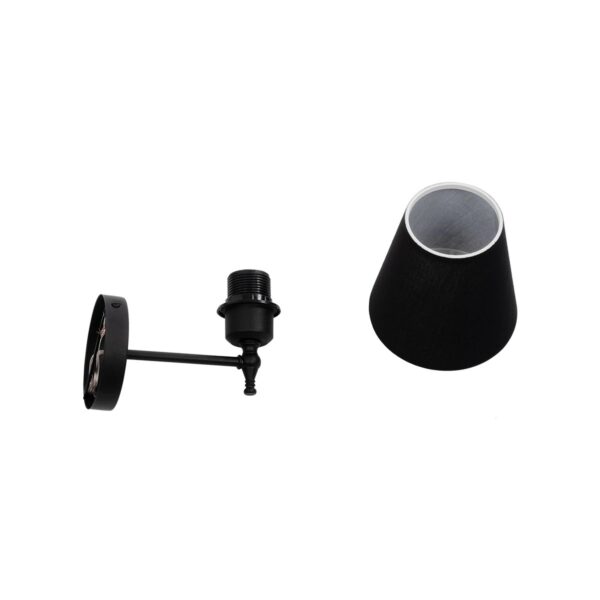 GloboStar® ELEGANTE 204-0185 Μοντέρνο Φωτιστικό Τοίχου Απλίκα Μονόφωτο 1 x E27 AC 220-240V IP20 Μαύρο – Μ14 x Π14 x Υ26cm