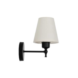 GloboStar® ELEGANTE 204-0186 Μοντέρνο Φωτιστικό Τοίχου Απλίκα Μονόφωτο 1 x E27 AC 220-240V IP20 Μπεζ & Μαύρο – Μ14 x Π14 x Υ26cm