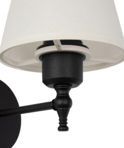 GloboStar® ELEGANTE 204-0186 Μοντέρνο Φωτιστικό Τοίχου Απλίκα Μονόφωτο 1 x E27 AC 220-240V IP20 Μπεζ & Μαύρο – Μ14 x Π14 x Υ26cm