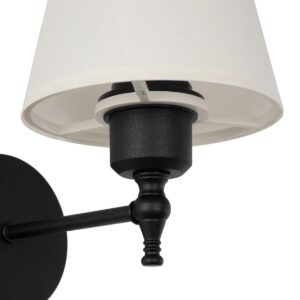 GloboStar® ELEGANTE 204-0186 Μοντέρνο Φωτιστικό Τοίχου Απλίκα Μονόφωτο 1 x E27 AC 220-240V IP20 Μπεζ & Μαύρο – Μ14 x Π14 x Υ26cm