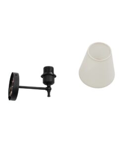 GloboStar® ELEGANTE 204-0186 Μοντέρνο Φωτιστικό Τοίχου Απλίκα Μονόφωτο 1 x E27 AC 220-240V IP20 Μπεζ & Μαύρο – Μ14 x Π14 x Υ26cm