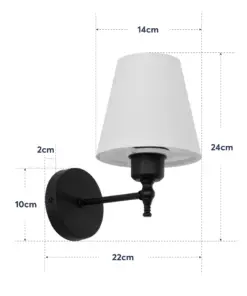 GloboStar® ELEGANTE 204-0186 Μοντέρνο Φωτιστικό Τοίχου Απλίκα Μονόφωτο 1 x E27 AC 220-240V IP20 Μπεζ & Μαύρο – Μ14 x Π14 x Υ26cm