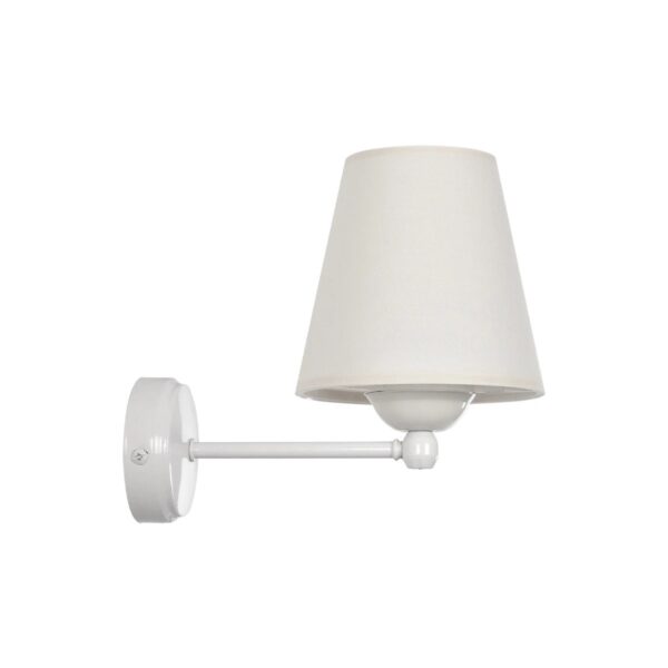 GloboStar® ELEGANTE 204-0187 Μοντέρνο Φωτιστικό Τοίχου Απλίκα Μονόφωτο 1 x E27 AC 220-240V IP20 Μπεζ & Λευκό – Μ14 x Π14 x Υ26cm