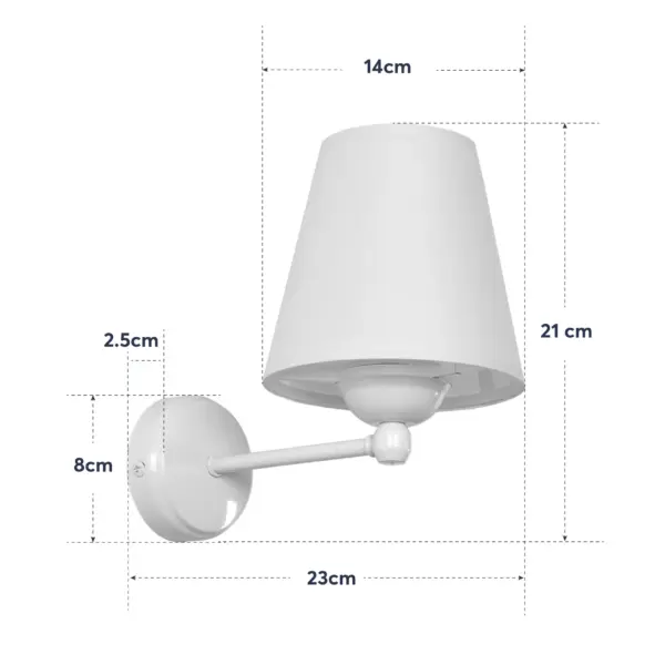 GloboStar® ELEGANTE 204-0187 Μοντέρνο Φωτιστικό Τοίχου Απλίκα Μονόφωτο 1 x E27 AC 220-240V IP20 Μπεζ & Λευκό – Μ14 x Π14 x Υ26cm