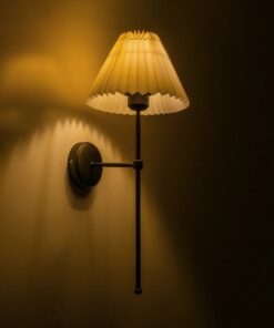 GloboStar® LING 204-0188 Μοντέρνο Φωτιστικό Τοίχου Απλίκα Μονόφωτο 1 x E27 AC 220-240V IP20 Μπεζ & Μαύρο – Μ22 x Π22 x Υ50cm