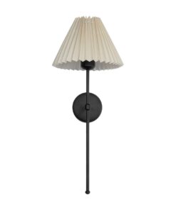 GloboStar® LING 204-0188 Μοντέρνο Φωτιστικό Τοίχου Απλίκα Μονόφωτο 1 x E27 AC 220-240V IP20 Μπεζ & Μαύρο – Μ22 x Π22 x Υ50cm