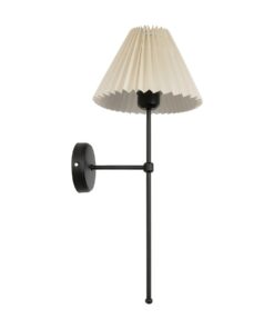 GloboStar® LING 204-0188 Μοντέρνο Φωτιστικό Τοίχου Απλίκα Μονόφωτο 1 x E27 AC 220-240V IP20 Μπεζ & Μαύρο – Μ22 x Π22 x Υ50cm