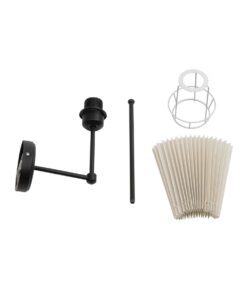 GloboStar® LING 204-0188 Μοντέρνο Φωτιστικό Τοίχου Απλίκα Μονόφωτο 1 x E27 AC 220-240V IP20 Μπεζ & Μαύρο – Μ22 x Π22 x Υ50cm